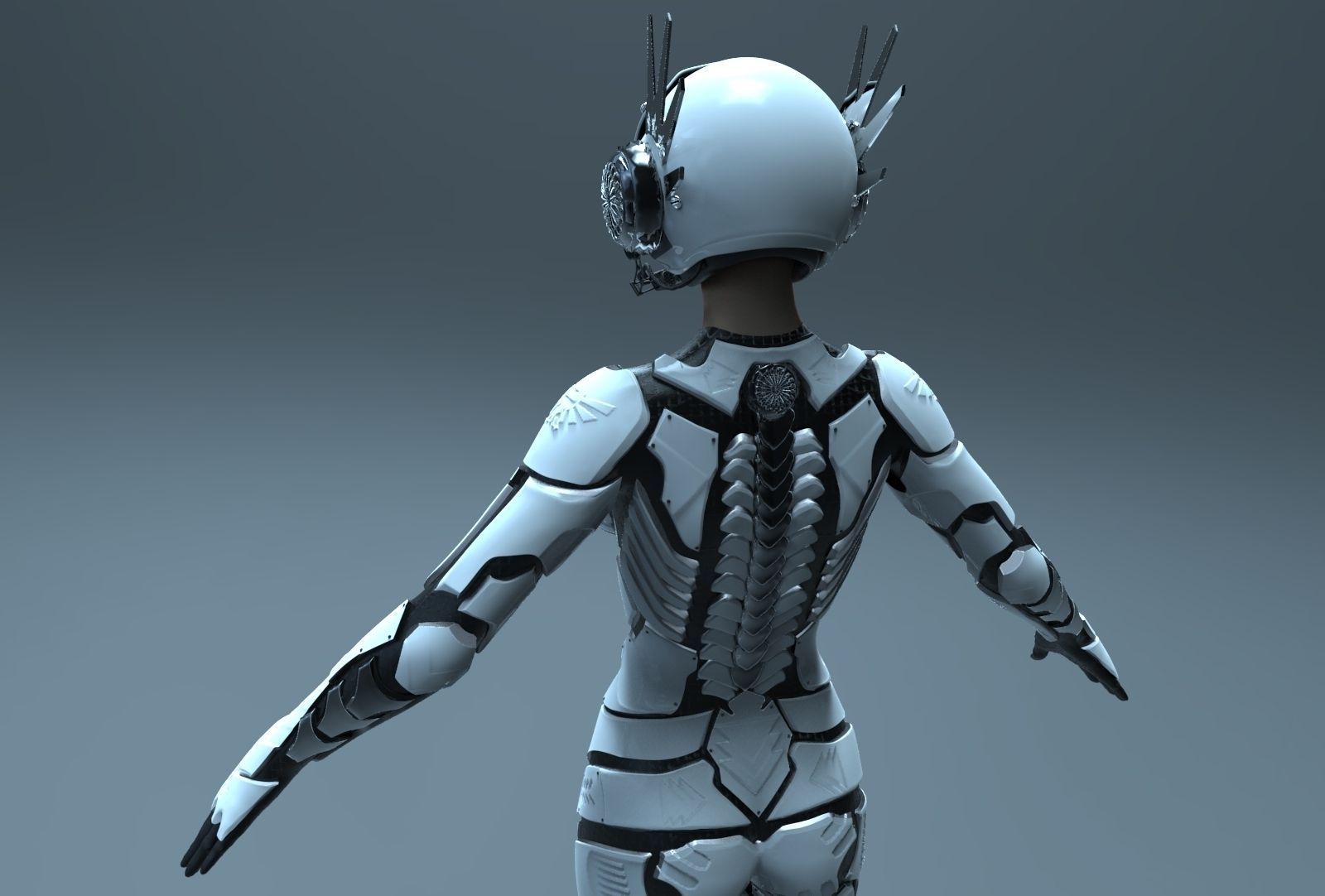 Sci-fi Female Character 3D model_1