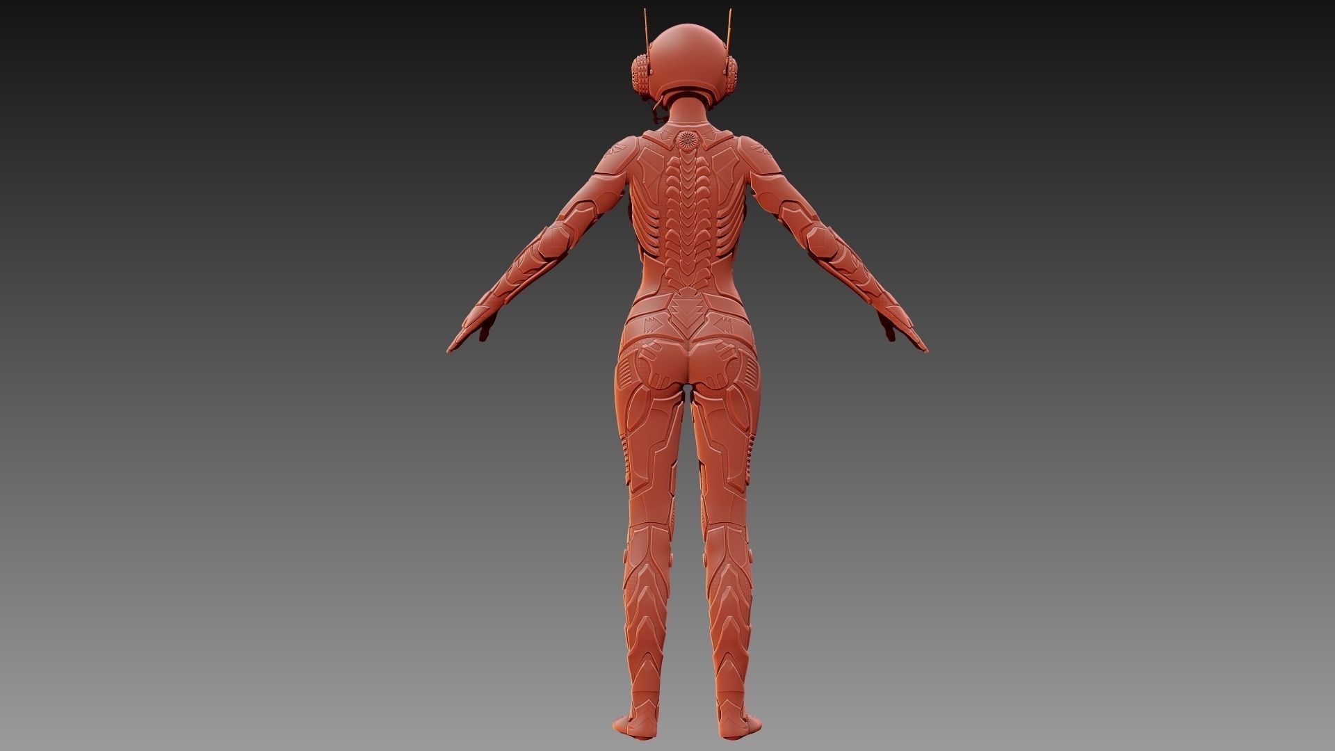 Sci-fi Female Character 3D model_9
