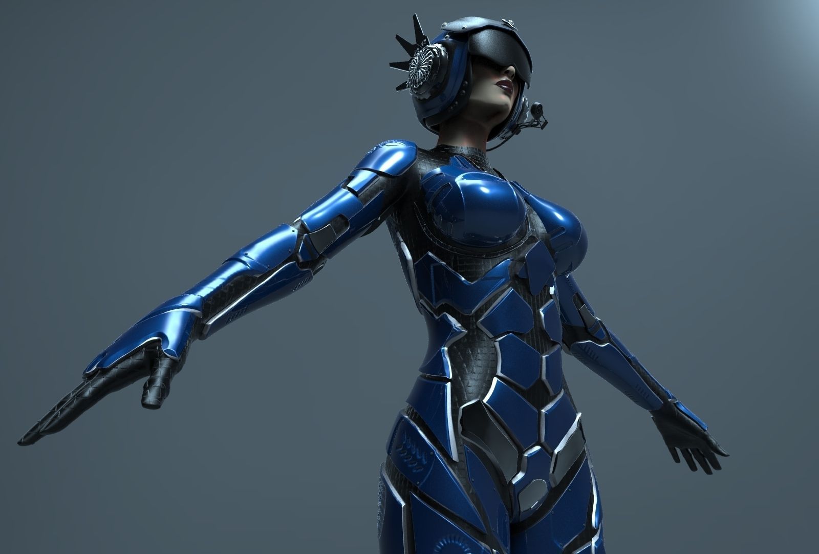 Sci-fi Female Character 3D model_4