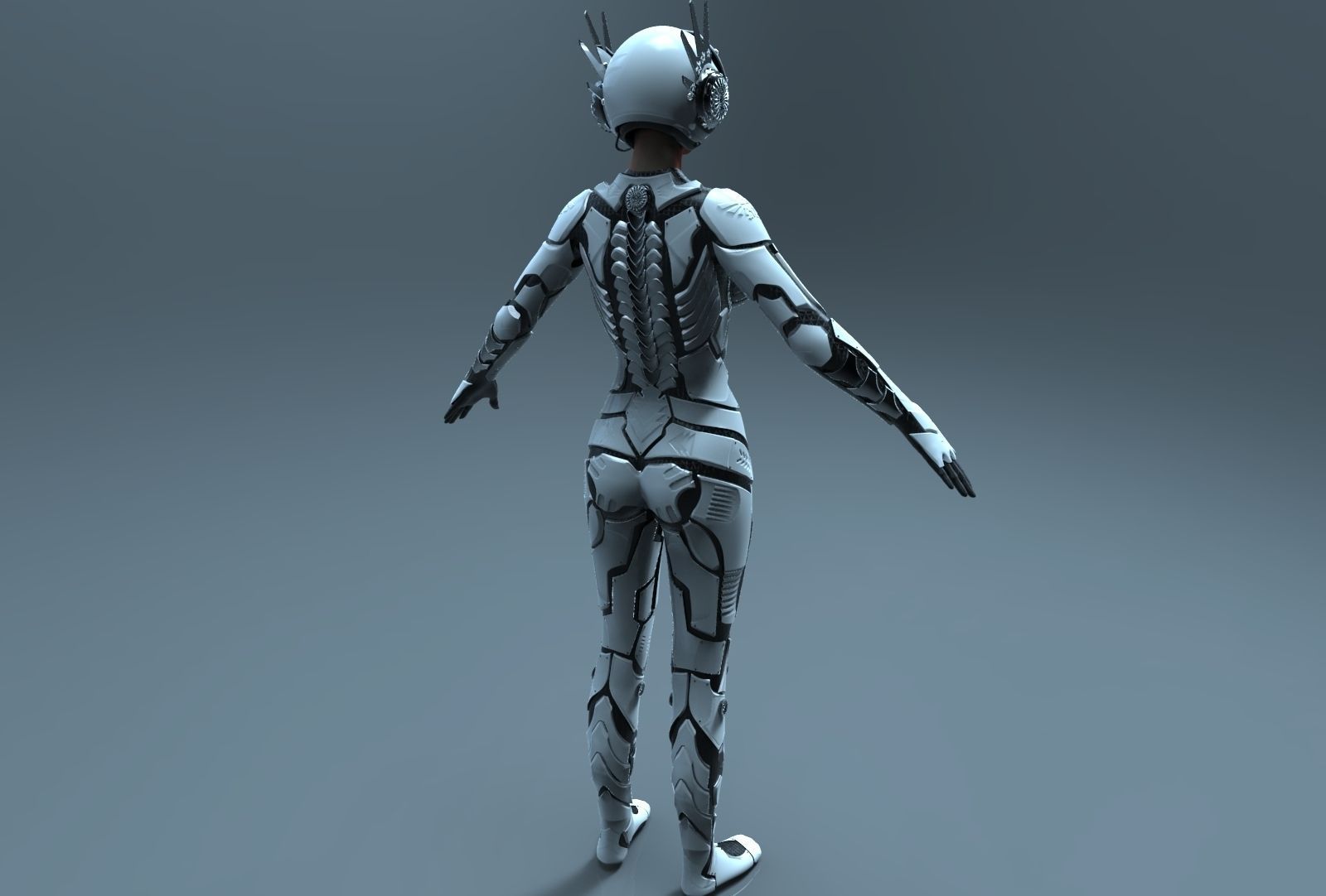 Sci-fi Female Character 3D model_3