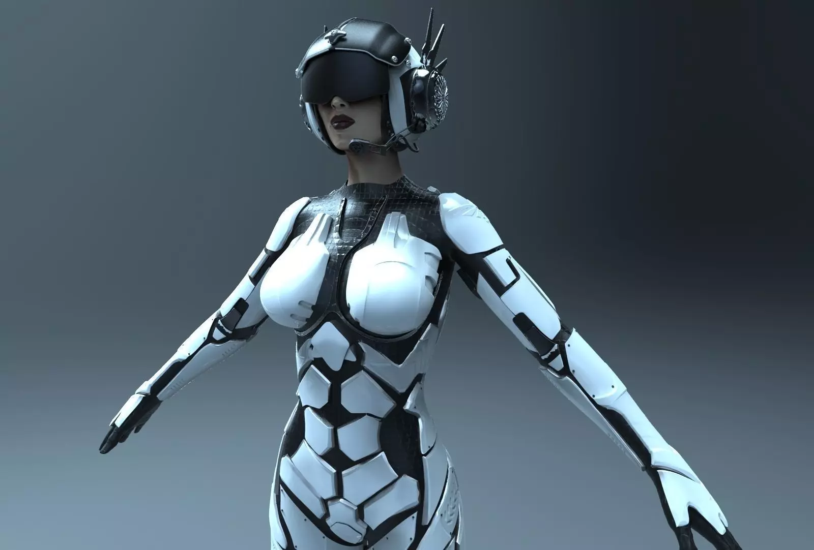 Sci-fi Female Character 3D model_0