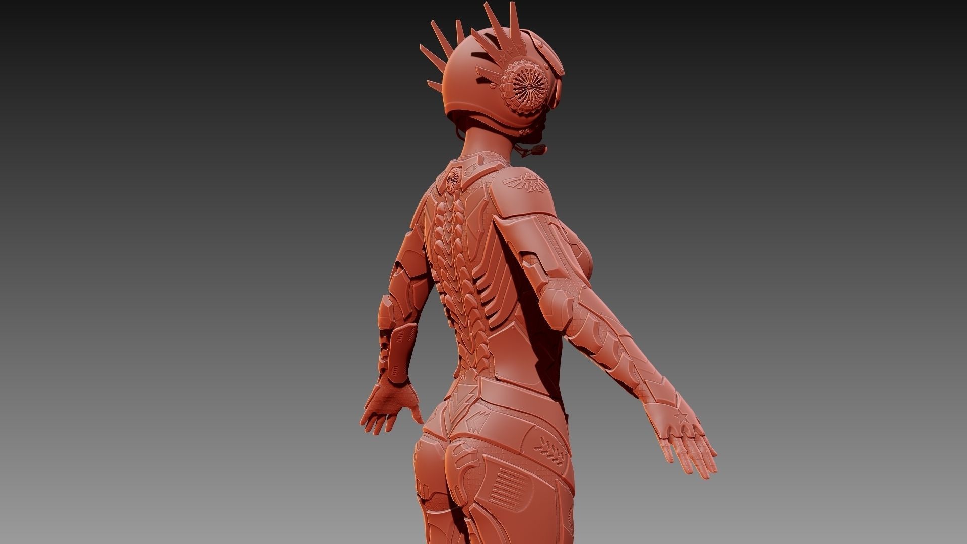 Sci-fi Female Character 3D model_13