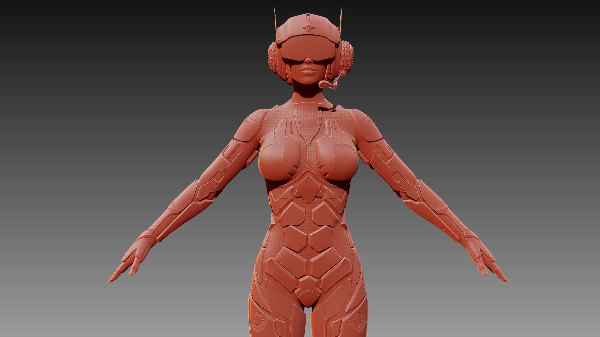 Sci-fi Female Character 3D model_10