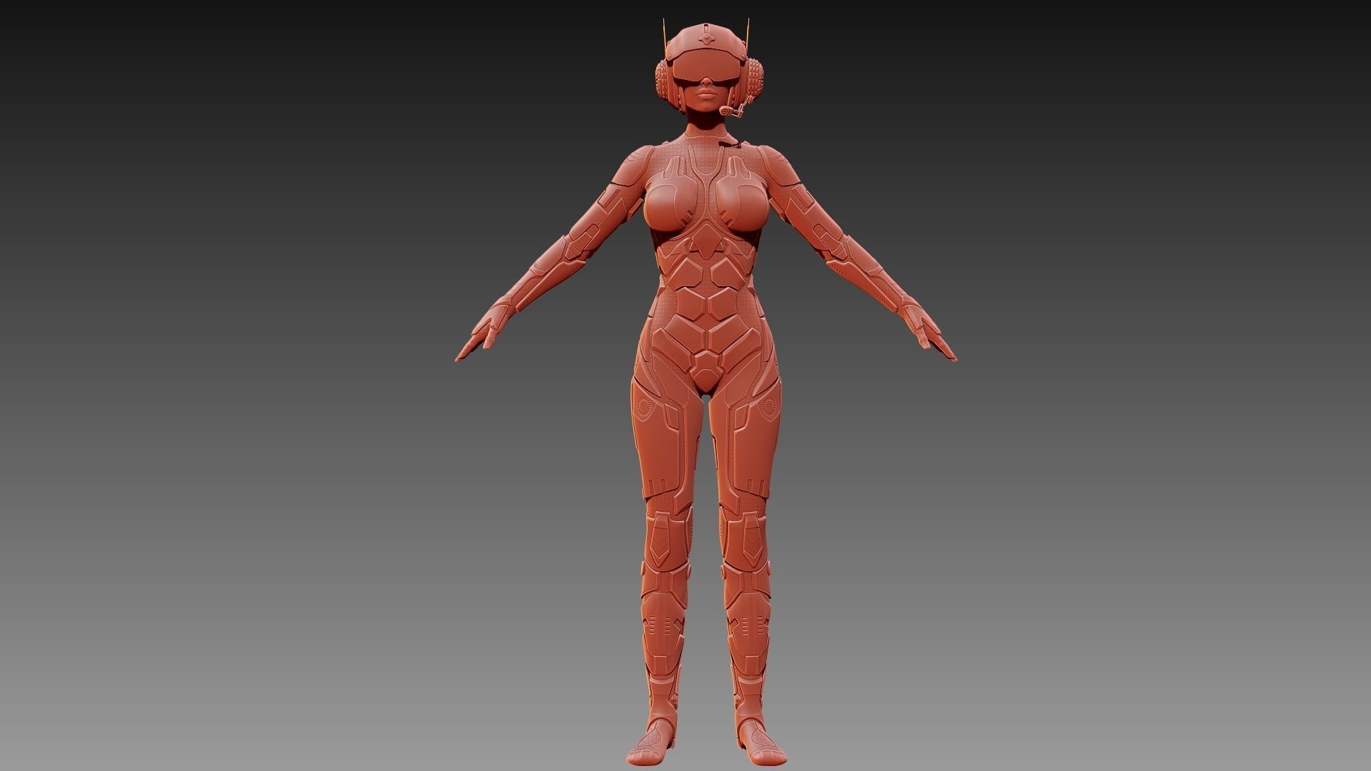 Sci-fi Female Character 3D model_7