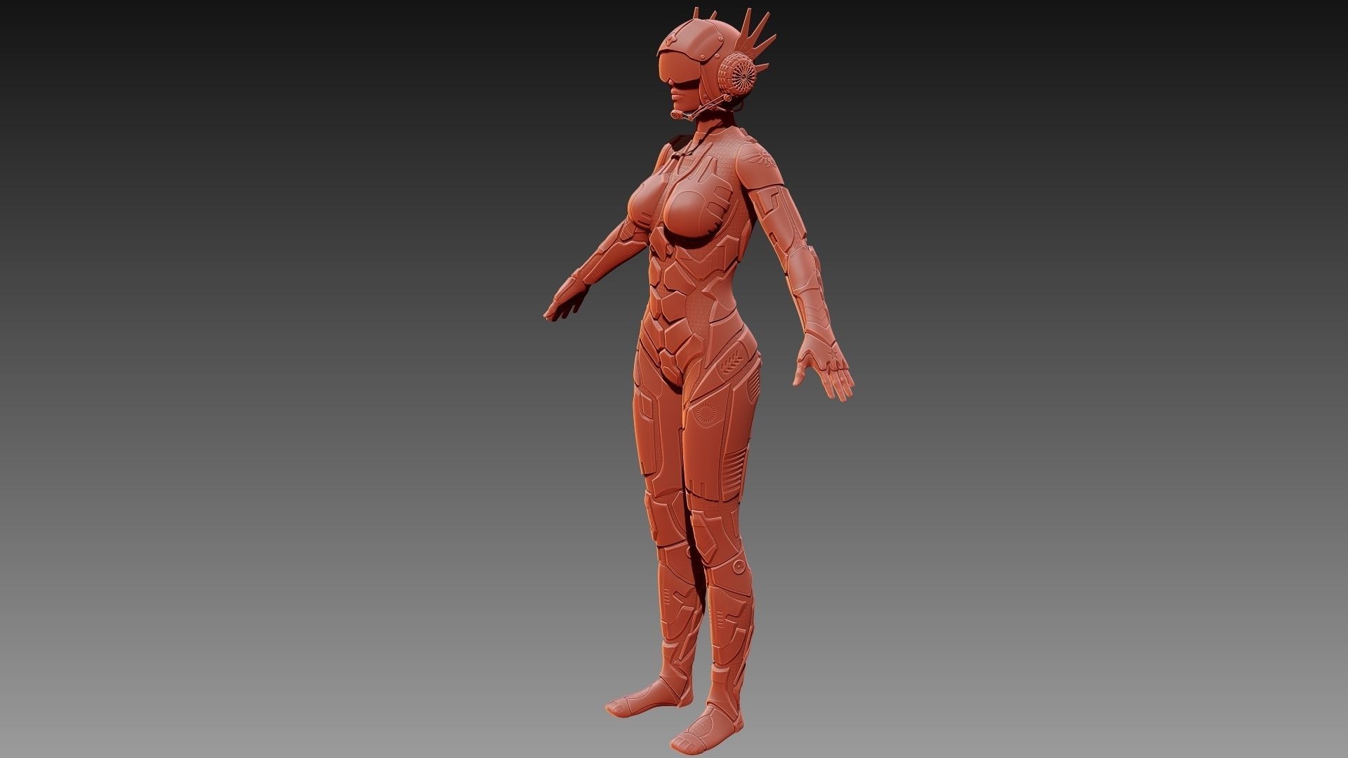 Sci-fi Female Character 3D model_11