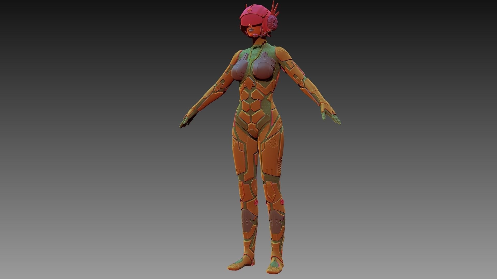 Sci-fi Female Character 3D model_16