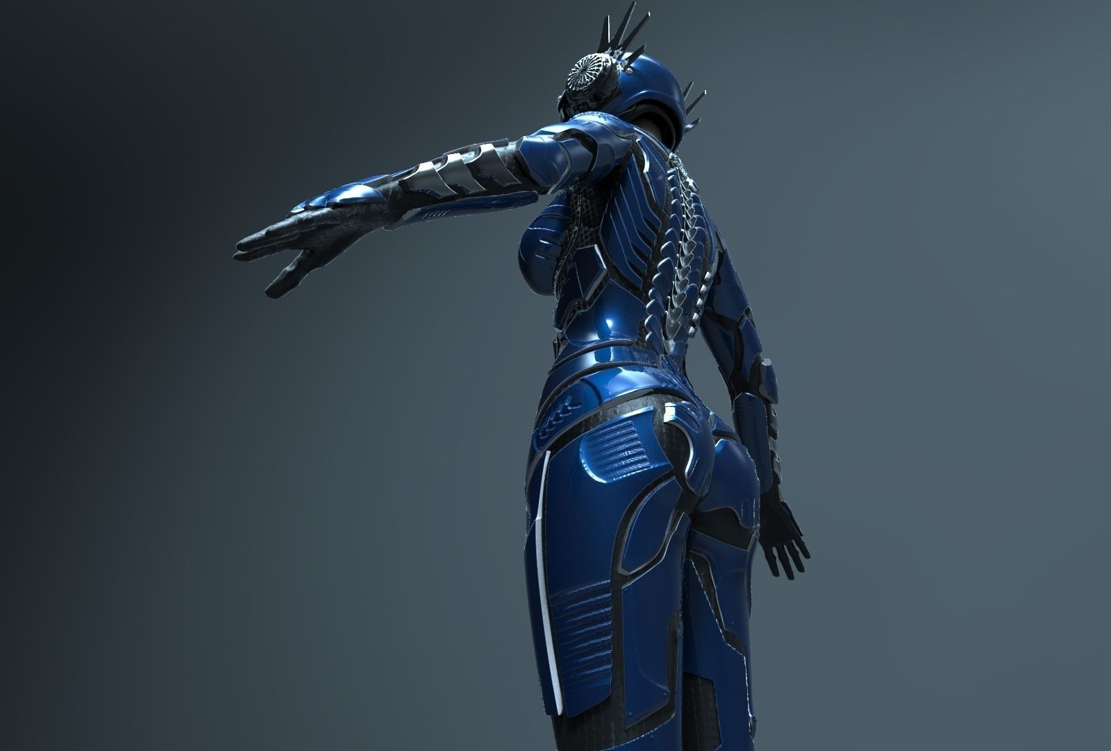 Sci-fi Female Character 3D model_6