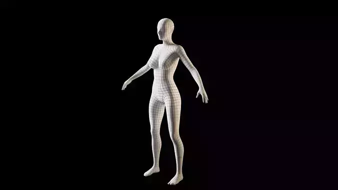 Human Female Base Mesh - 4 LOD Levels