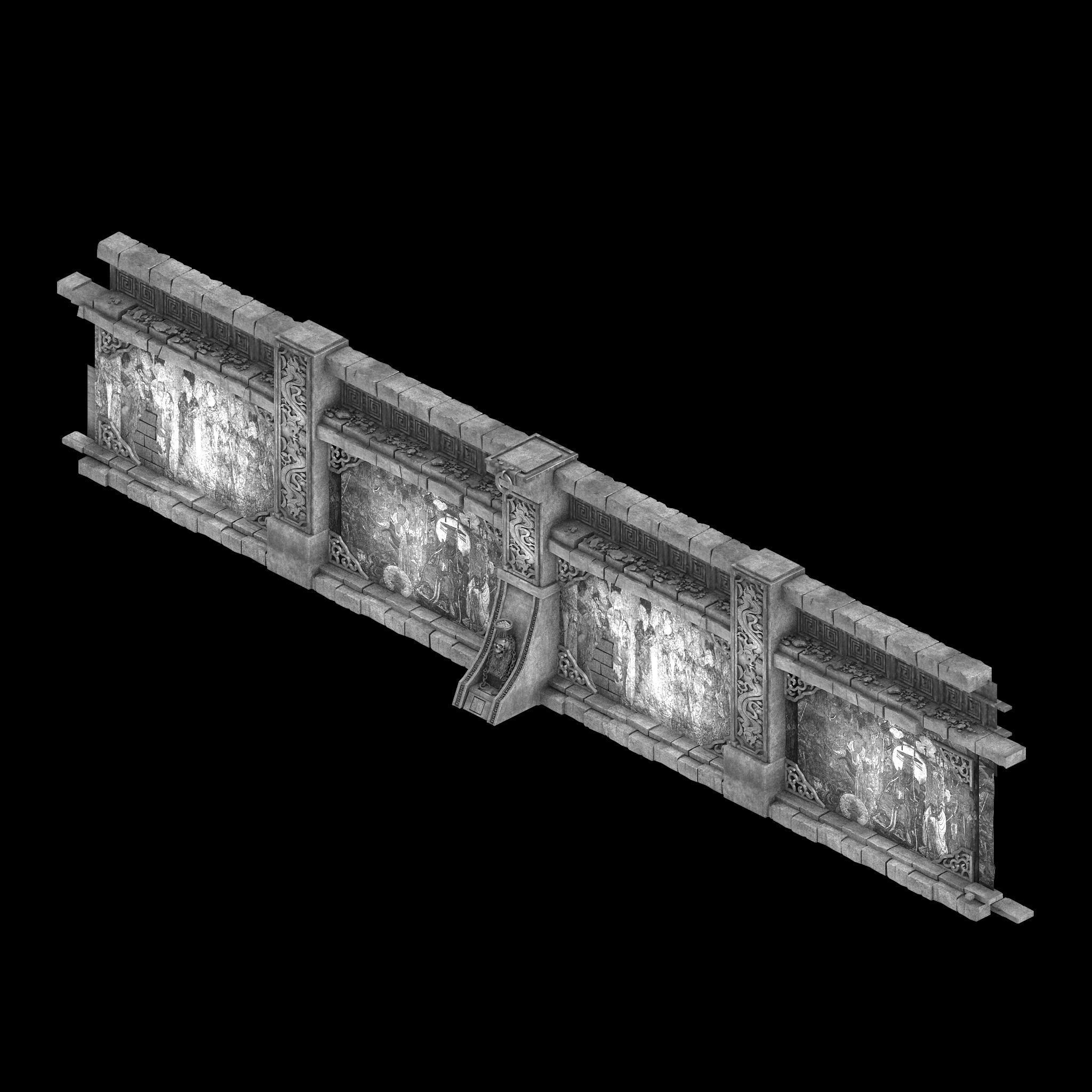 Temple of Woma-Wall 3D model_2