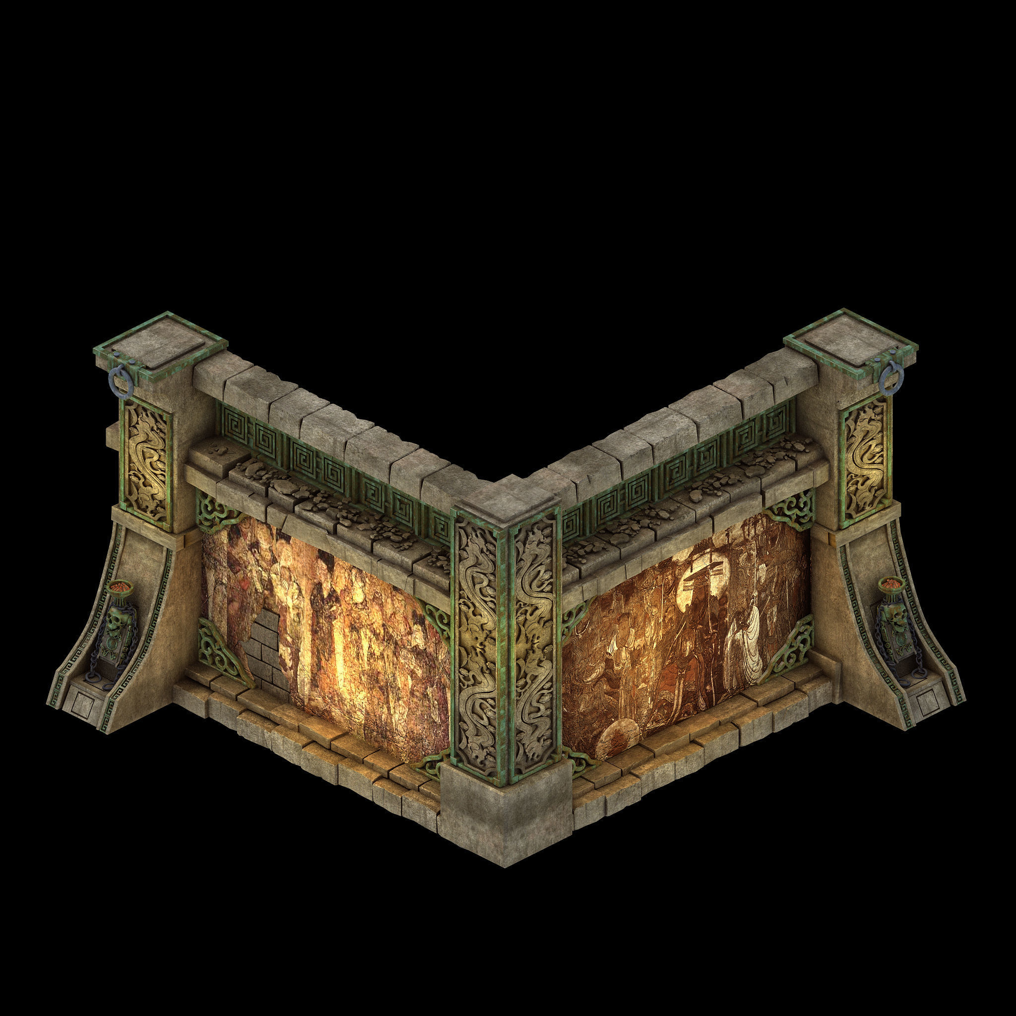 Temple of Woma-Wall Corner 3D model_1