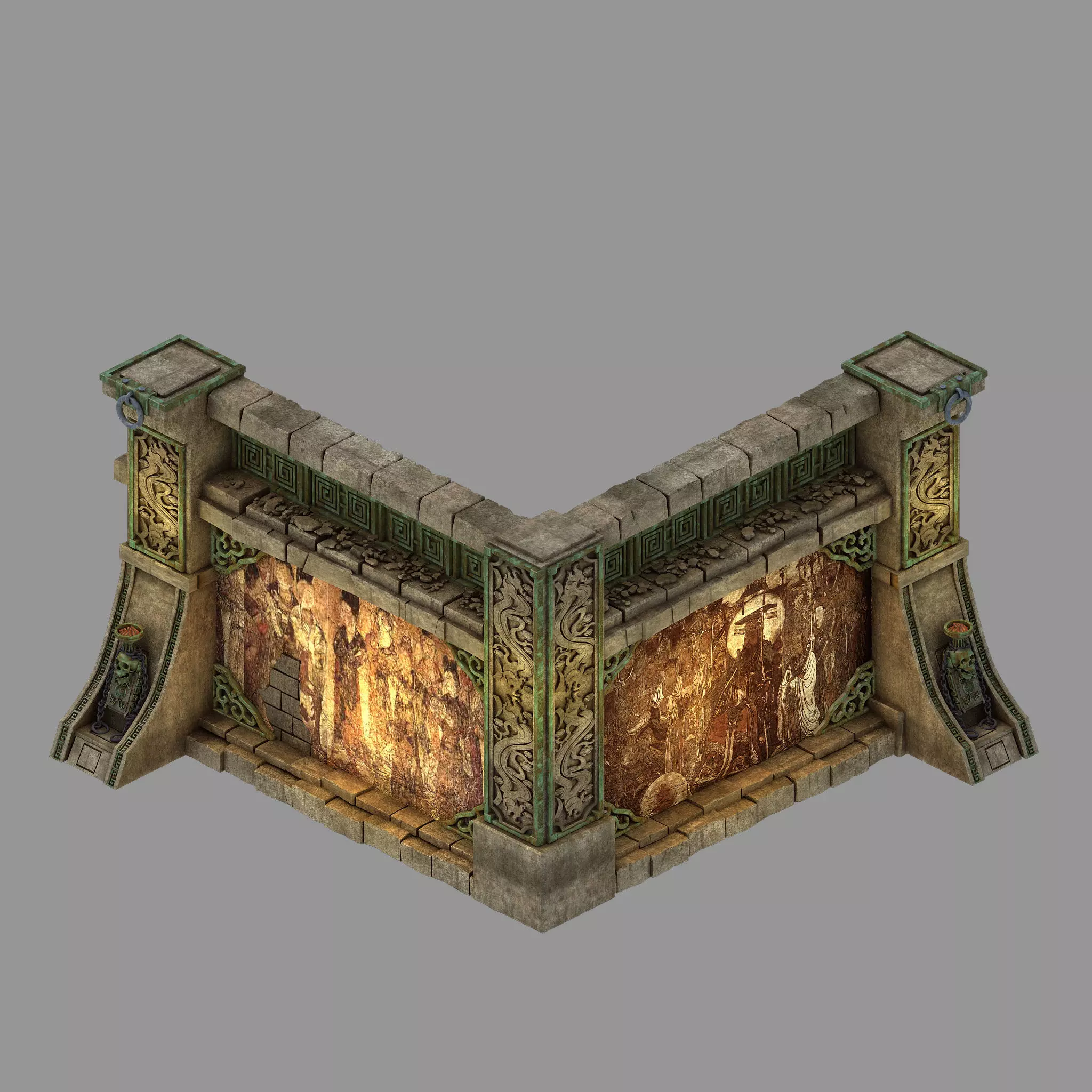 Temple of Woma-Wall Corner 3D model_0