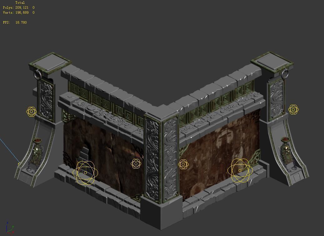 Temple of Woma-Wall Corner 3D model_4