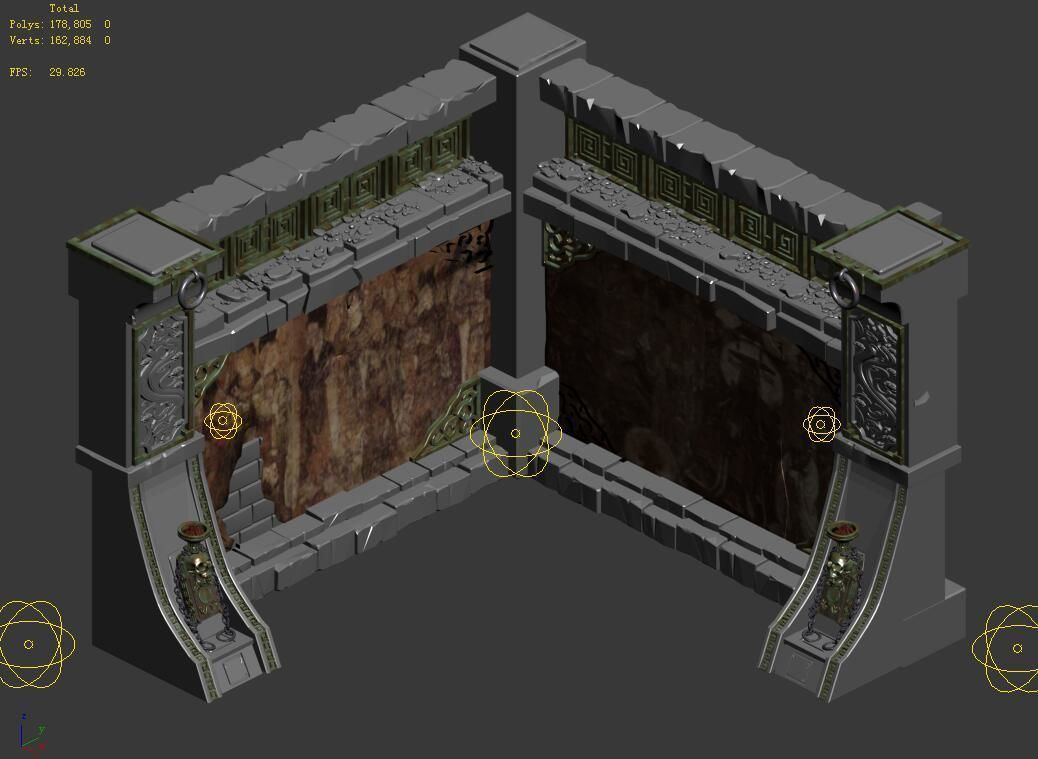 Temple of Woma-Wall Corner 02 3D model_4