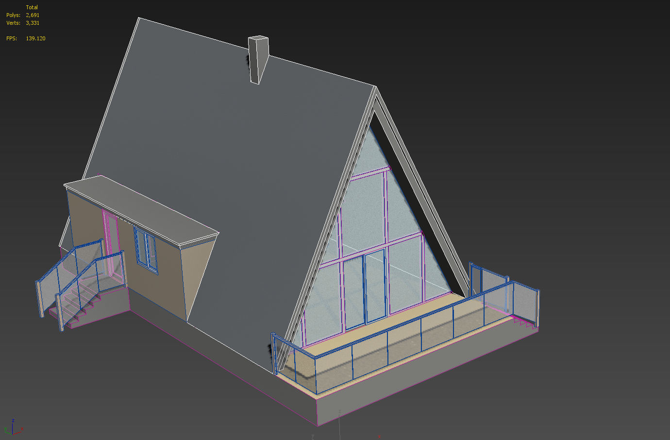 A Frame House 3D model_7