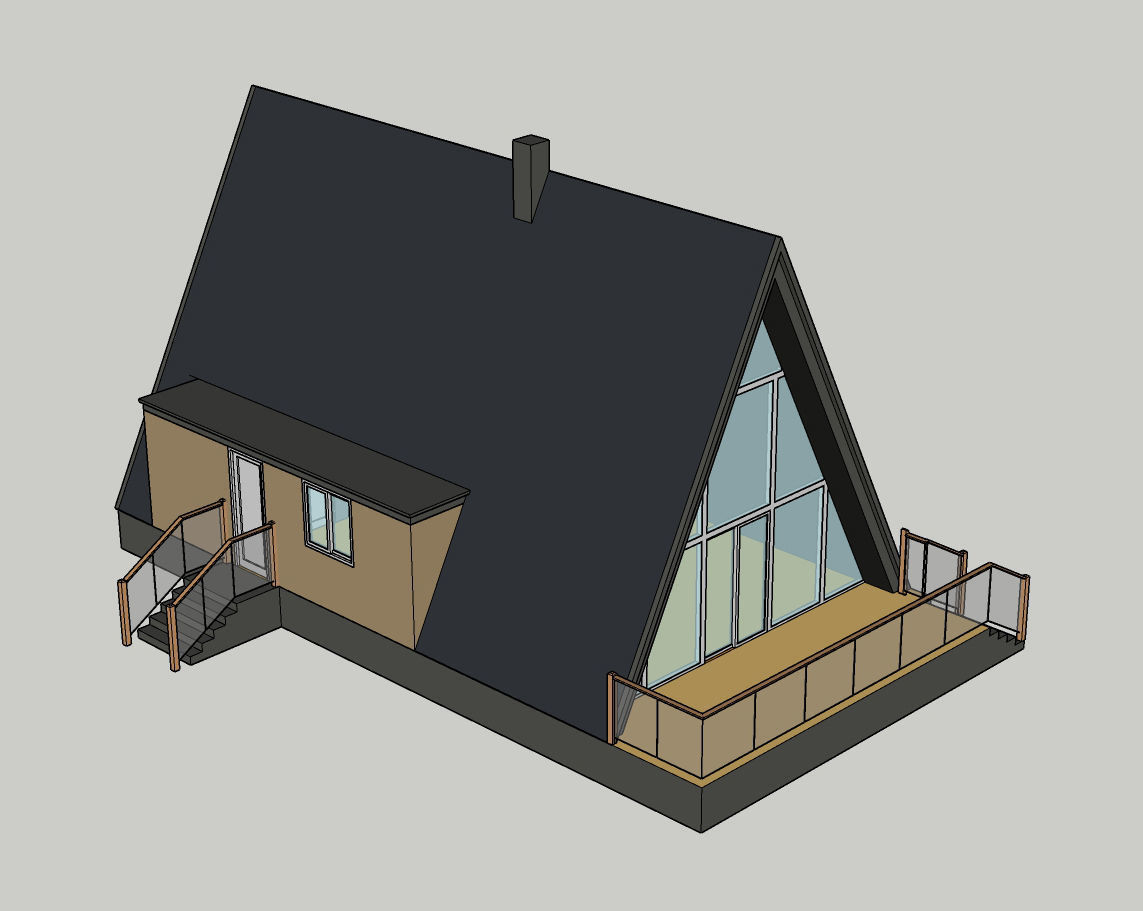 A Frame House 3D model_1