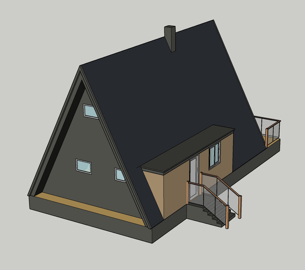 A Frame House 3D model_2