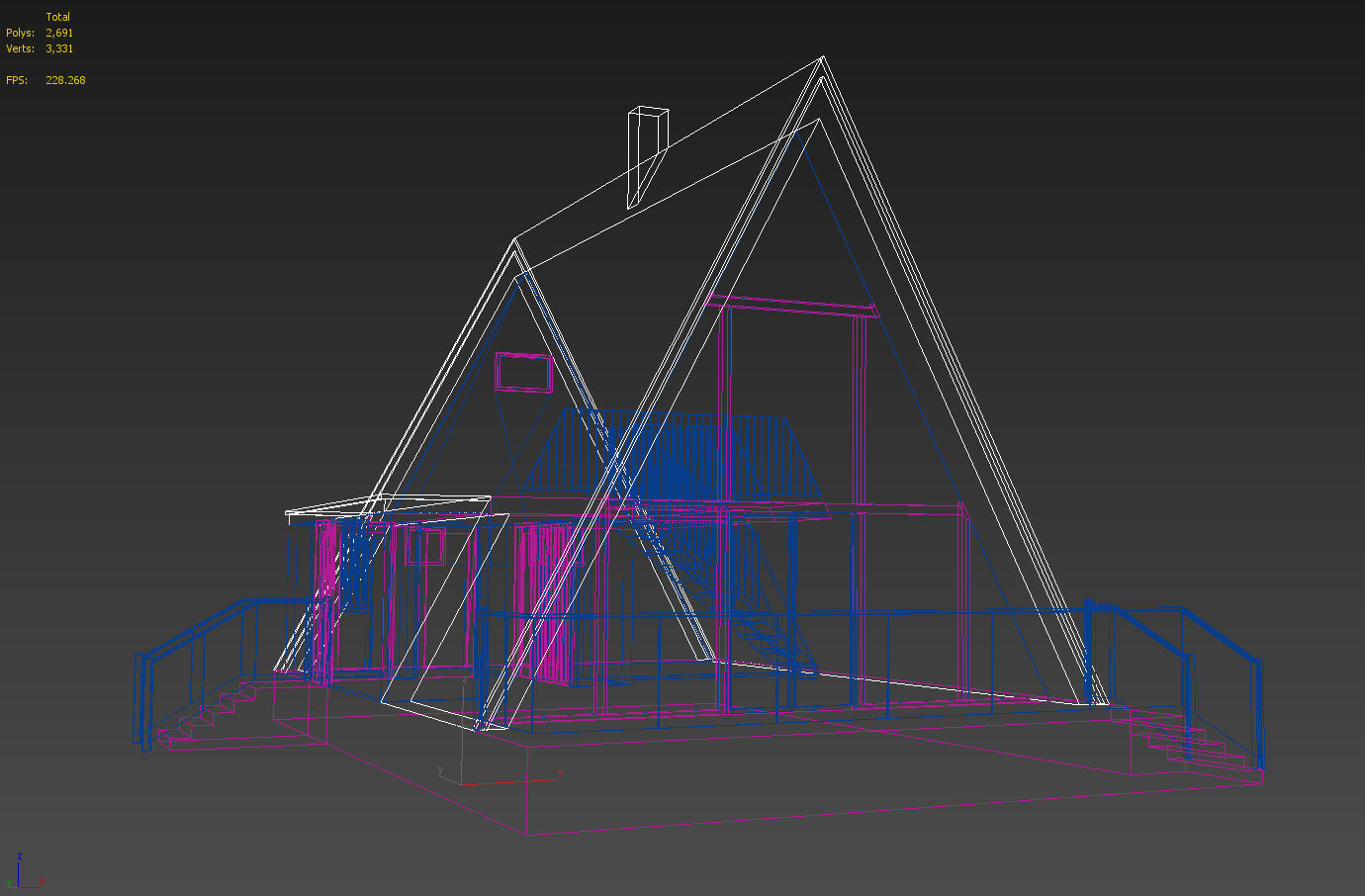 A Frame House 3D model_6