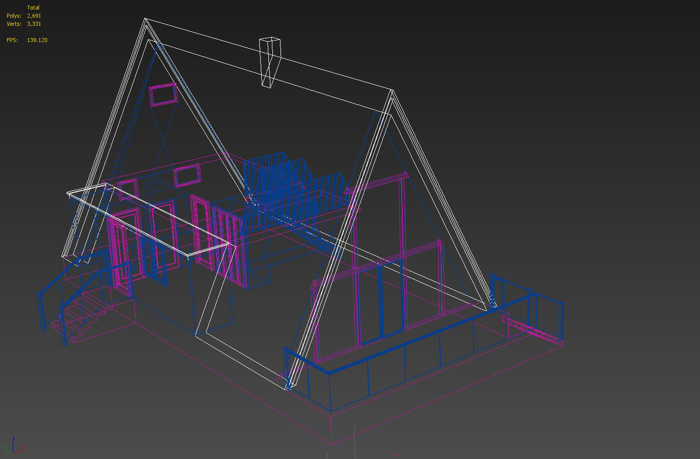 A Frame House 3D model_8