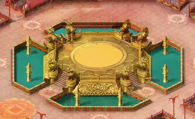 Fairyland-Pantaoyuan-Jintai-Fence chinese temple in game