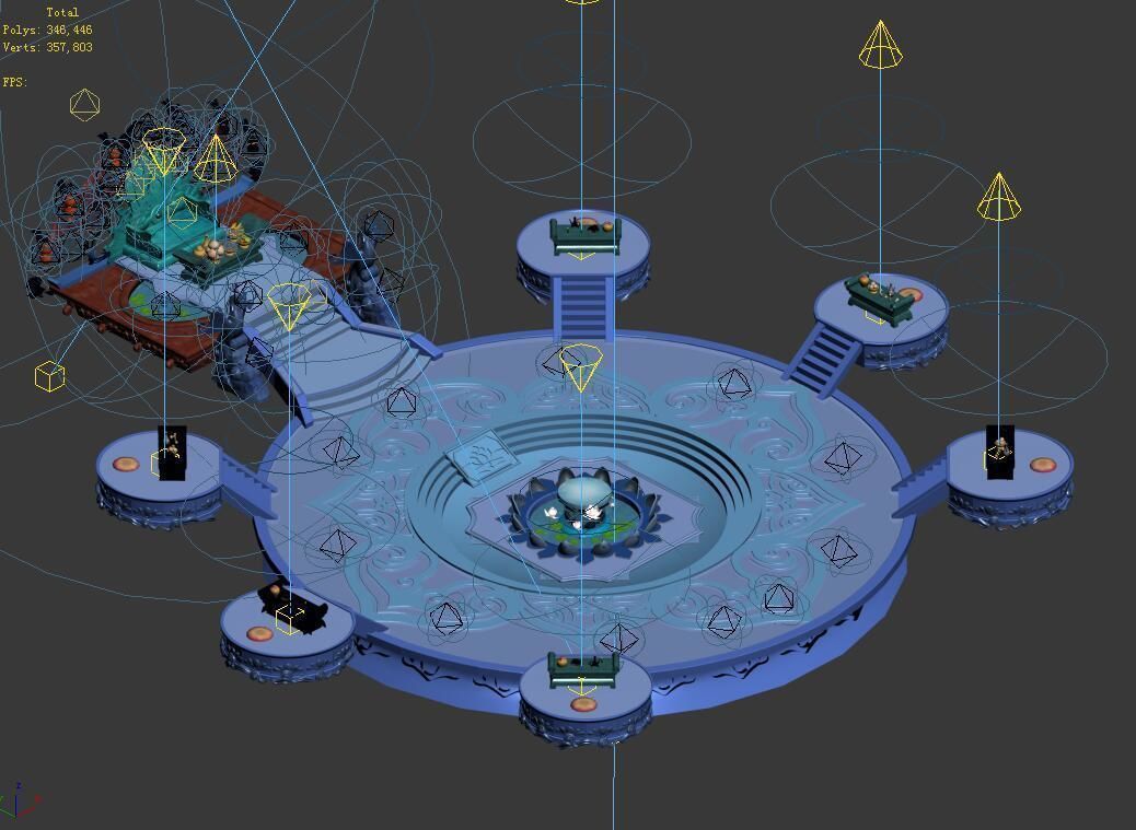 Fairy World-Banquet-Pan Peach Conference 12 3D model_4