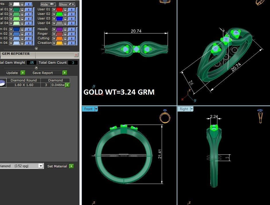 Women ring 3dm render detail 3D print model 3D print model_1
