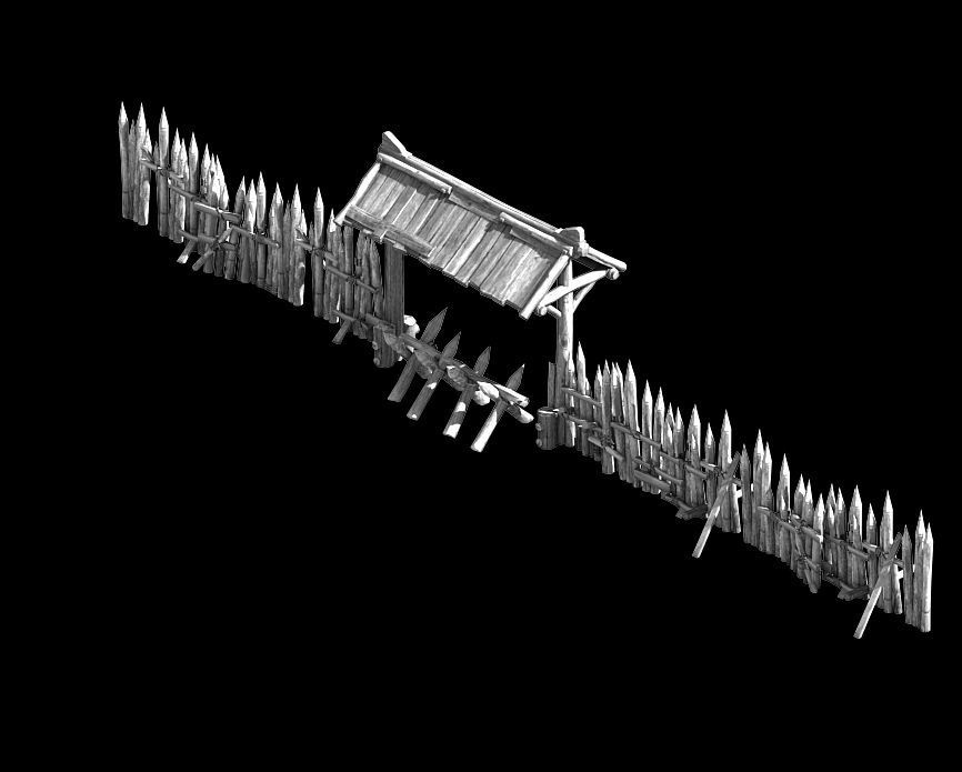 School Field-Fence-Small Gate 02 3D model_2