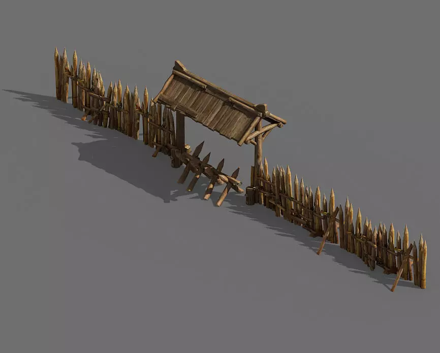 School Field-Fence-Small Gate 02 3D model_0