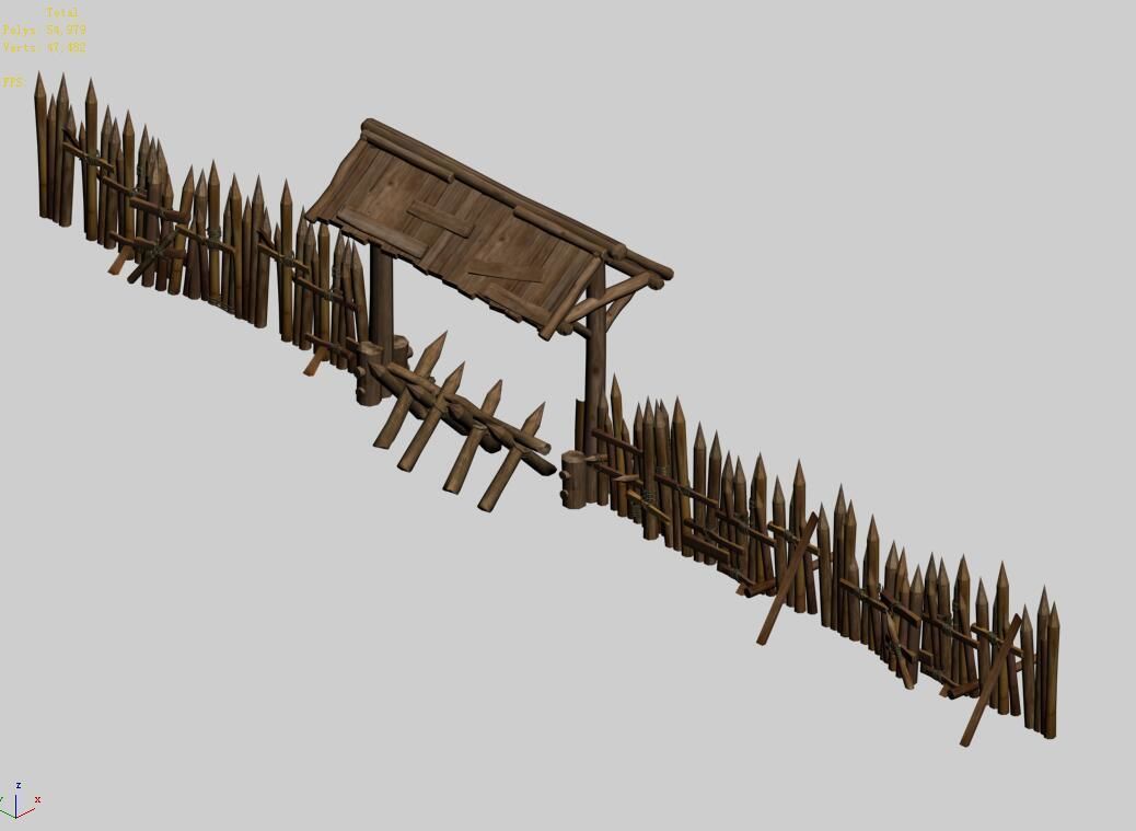 School Field-Fence-Small Gate 02 3D model_4