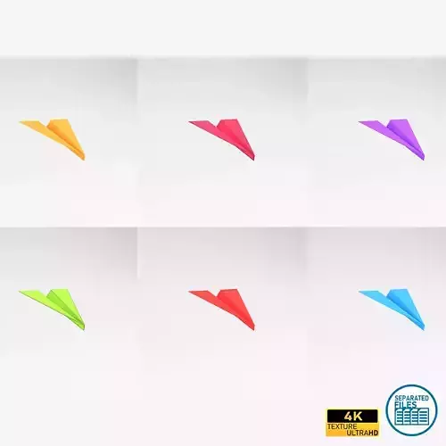 Paper Plane Pack 02 Low-poly 3D model