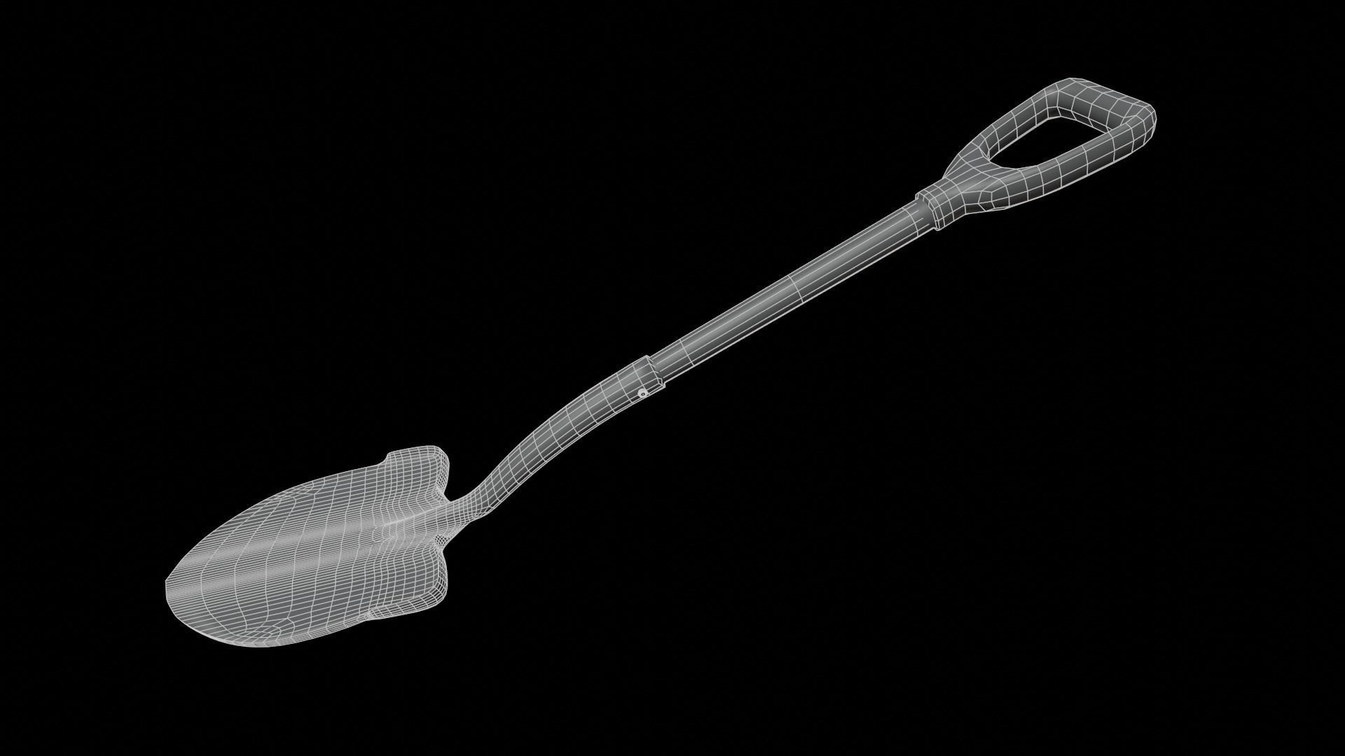 Modern shovel Free low-poly 3D model_4