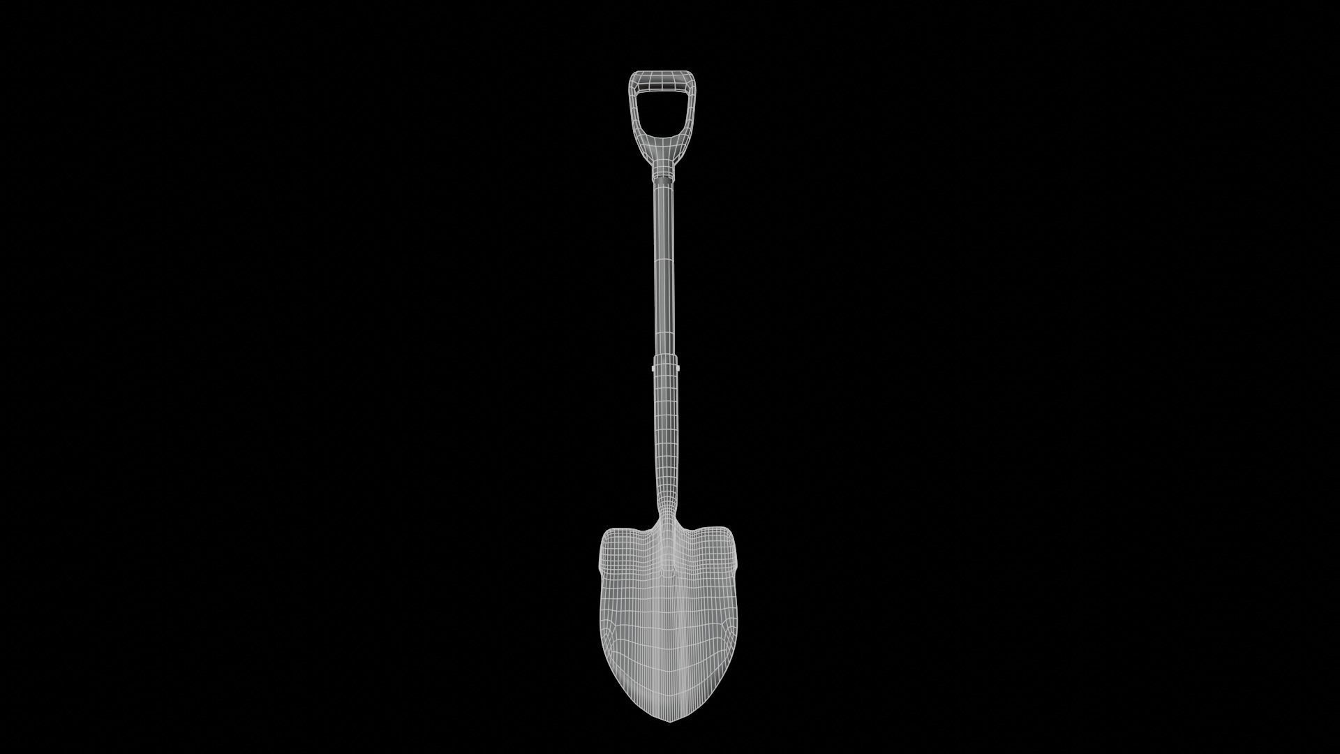 Modern shovel Free low-poly 3D model_5
