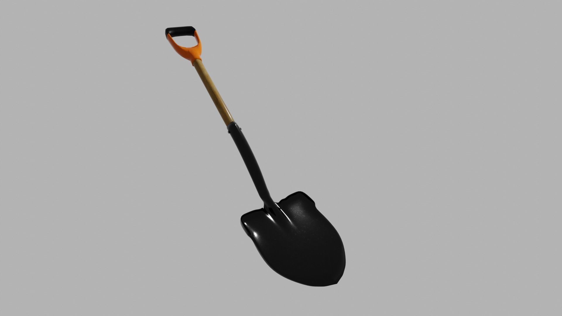 Modern shovel Free low-poly 3D model_0