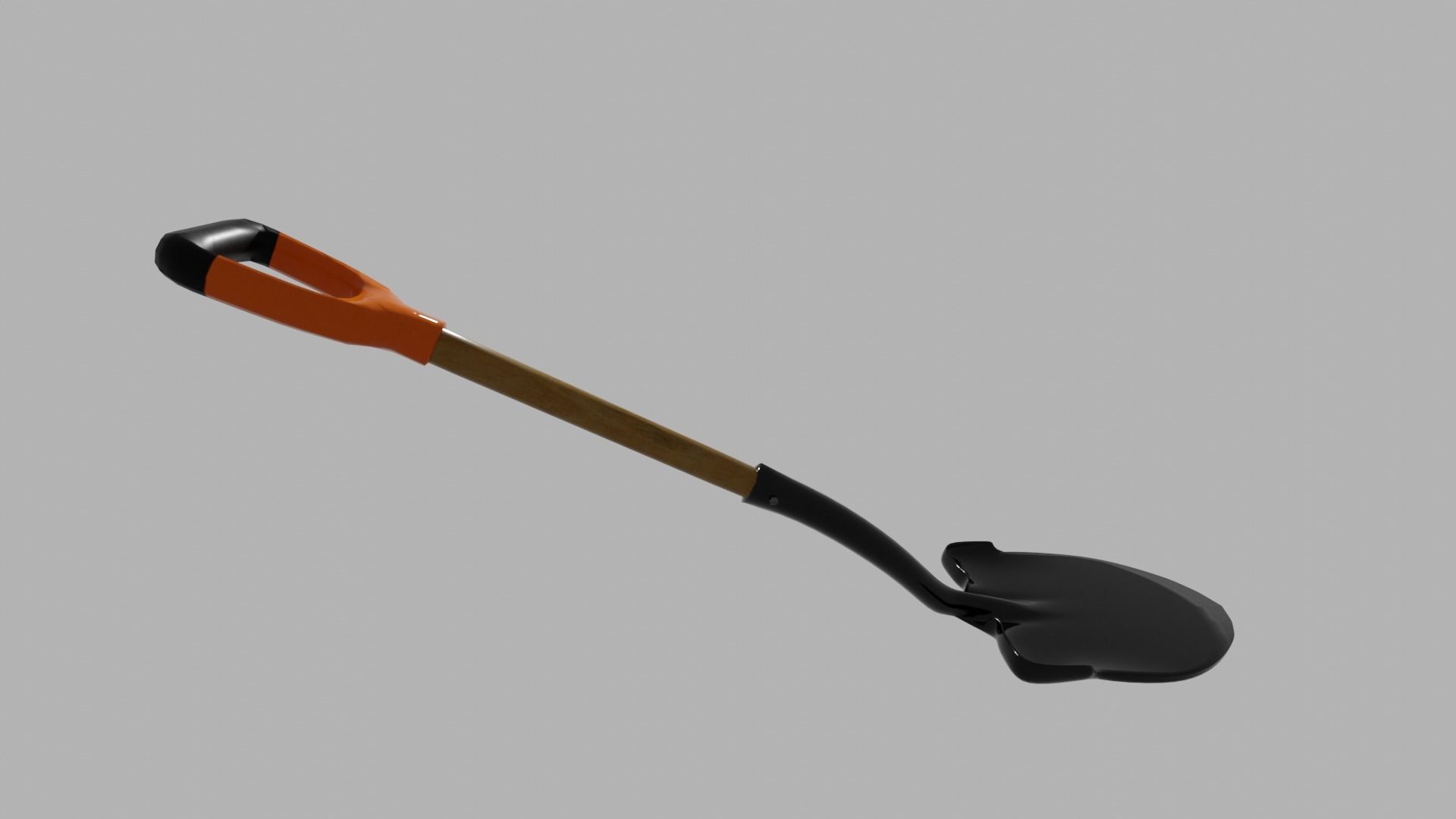 Modern shovel Free low-poly 3D model_1