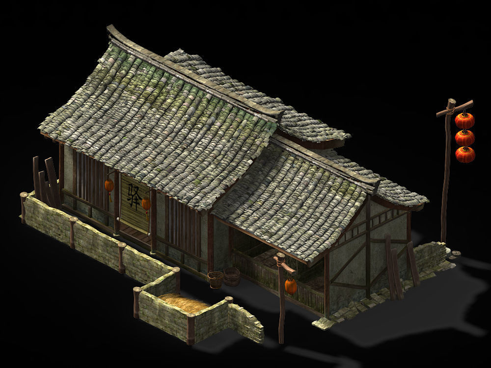 Rest Station-House-Post Station-Inn 3D model_2