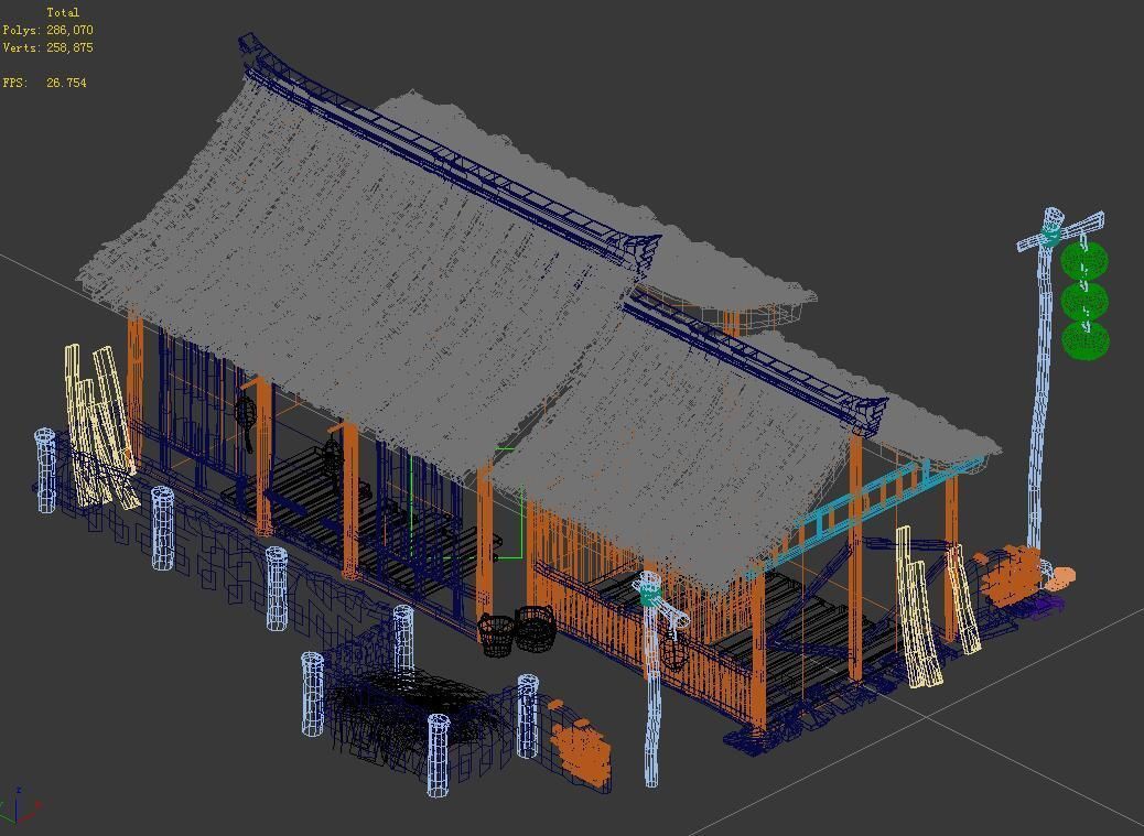 Rest Station-House-Post Station-Inn 3D model_3