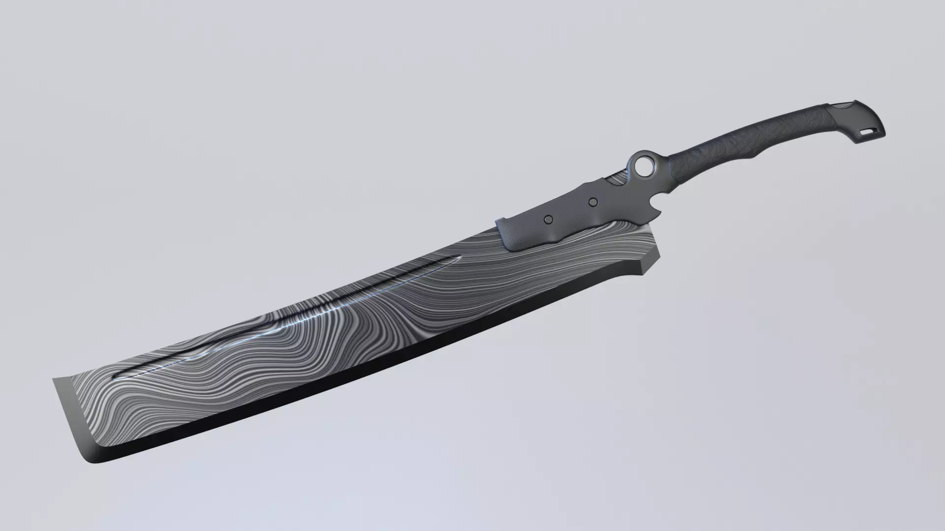 Damascus Zombie Cleaver Low-poly 3D model_0