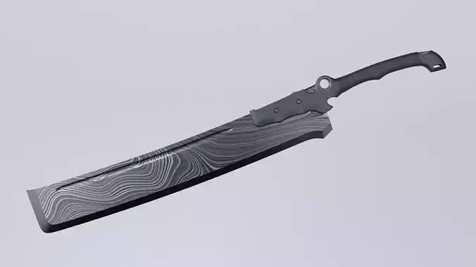 Damascus Zombie Cleaver Low-poly 3D model