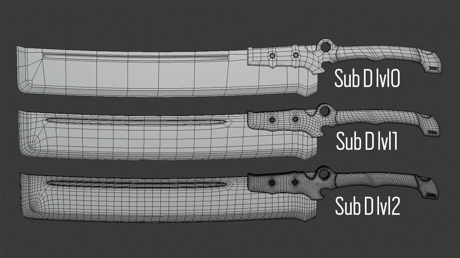 Damascus Zombie Cleaver Low-poly 3D model_5