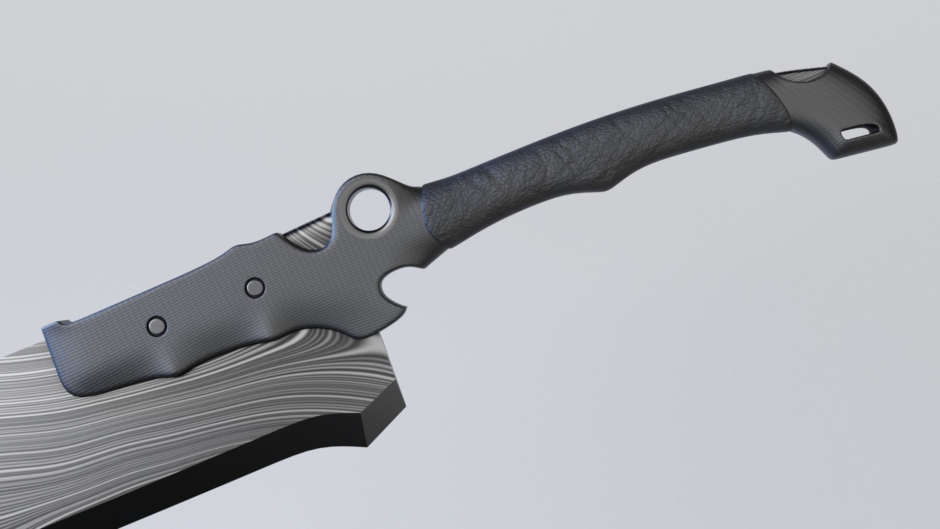 Damascus Zombie Cleaver Low-poly 3D model_1