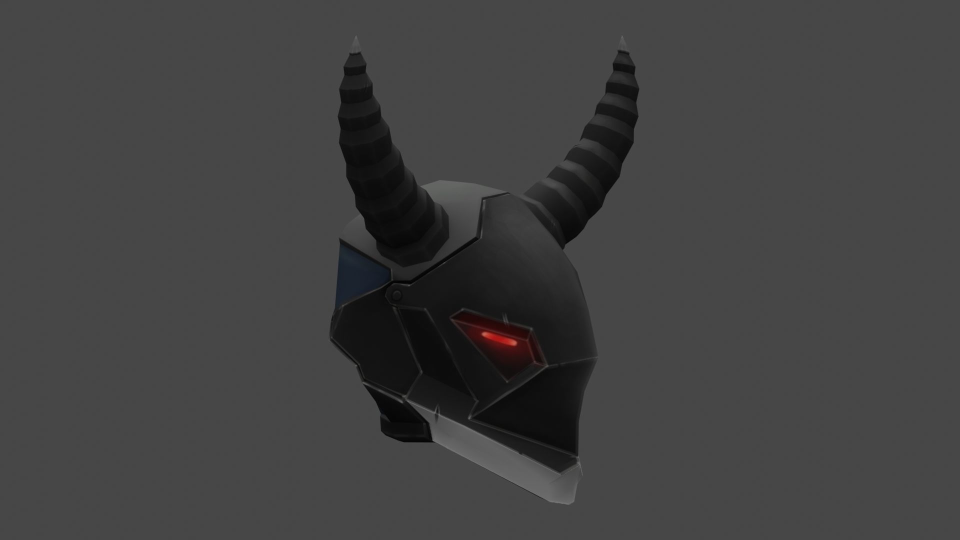 Handpaint Scifi Viking Helmet Low-poly 3D model_15