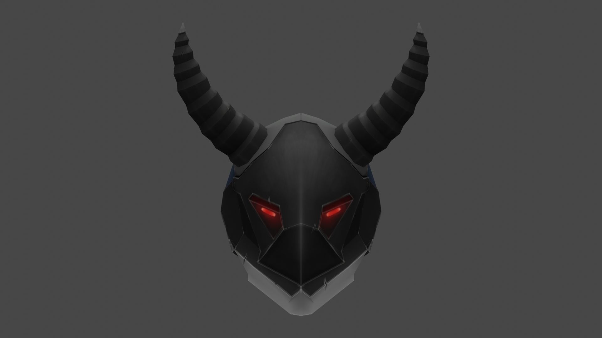 Handpaint Scifi Viking Helmet Low-poly 3D model_7