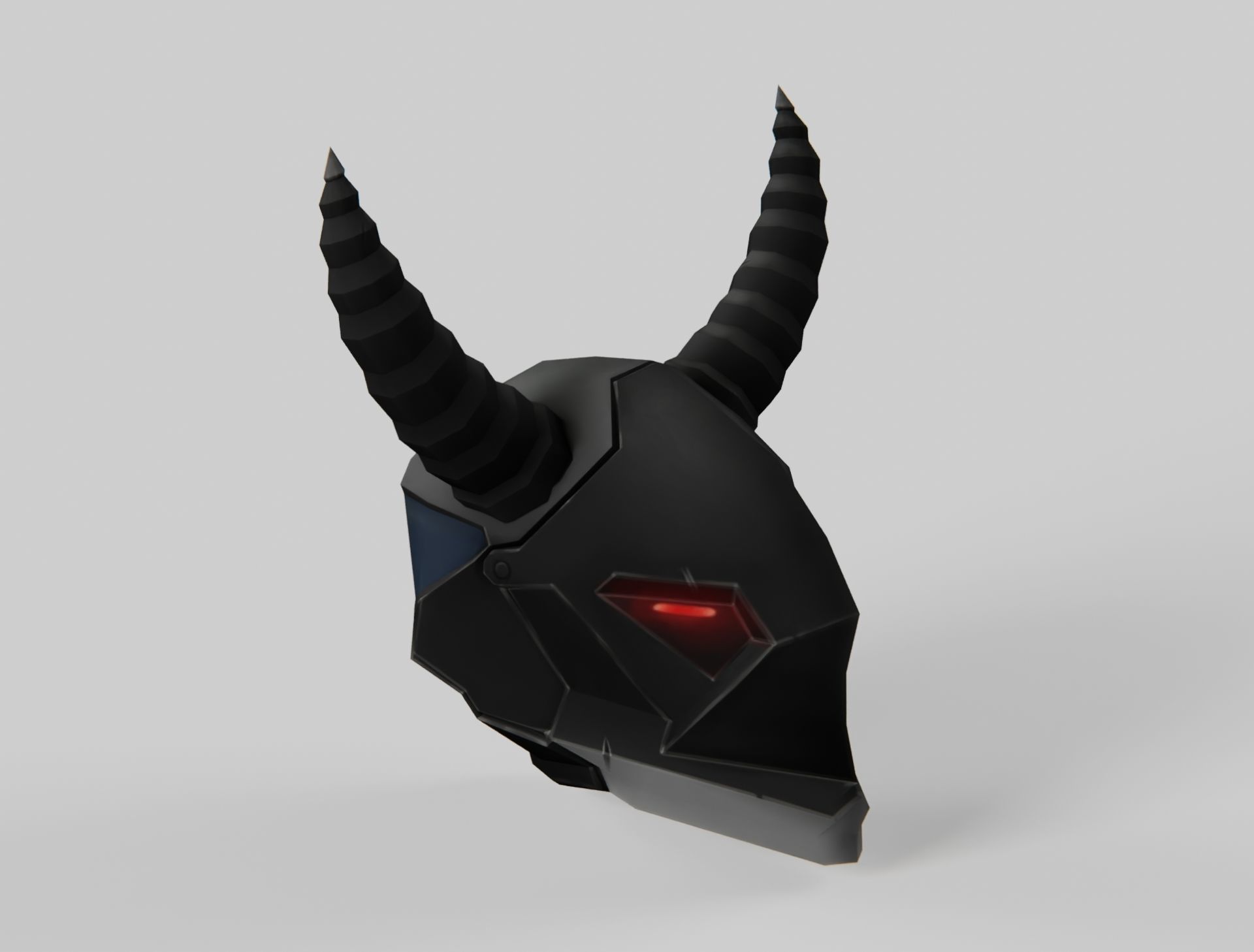 Handpaint Scifi Viking Helmet Low-poly 3D model_2