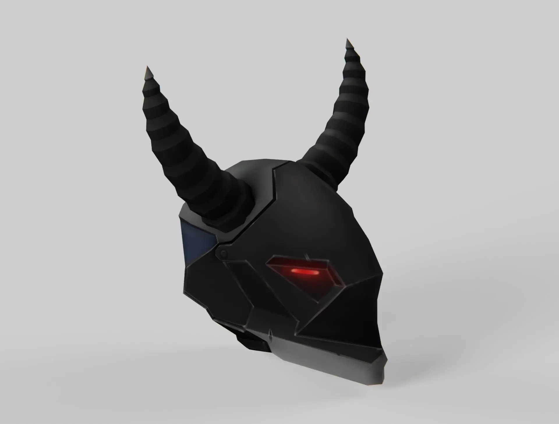 Handpaint Scifi Viking Helmet Low-poly 3D model_0