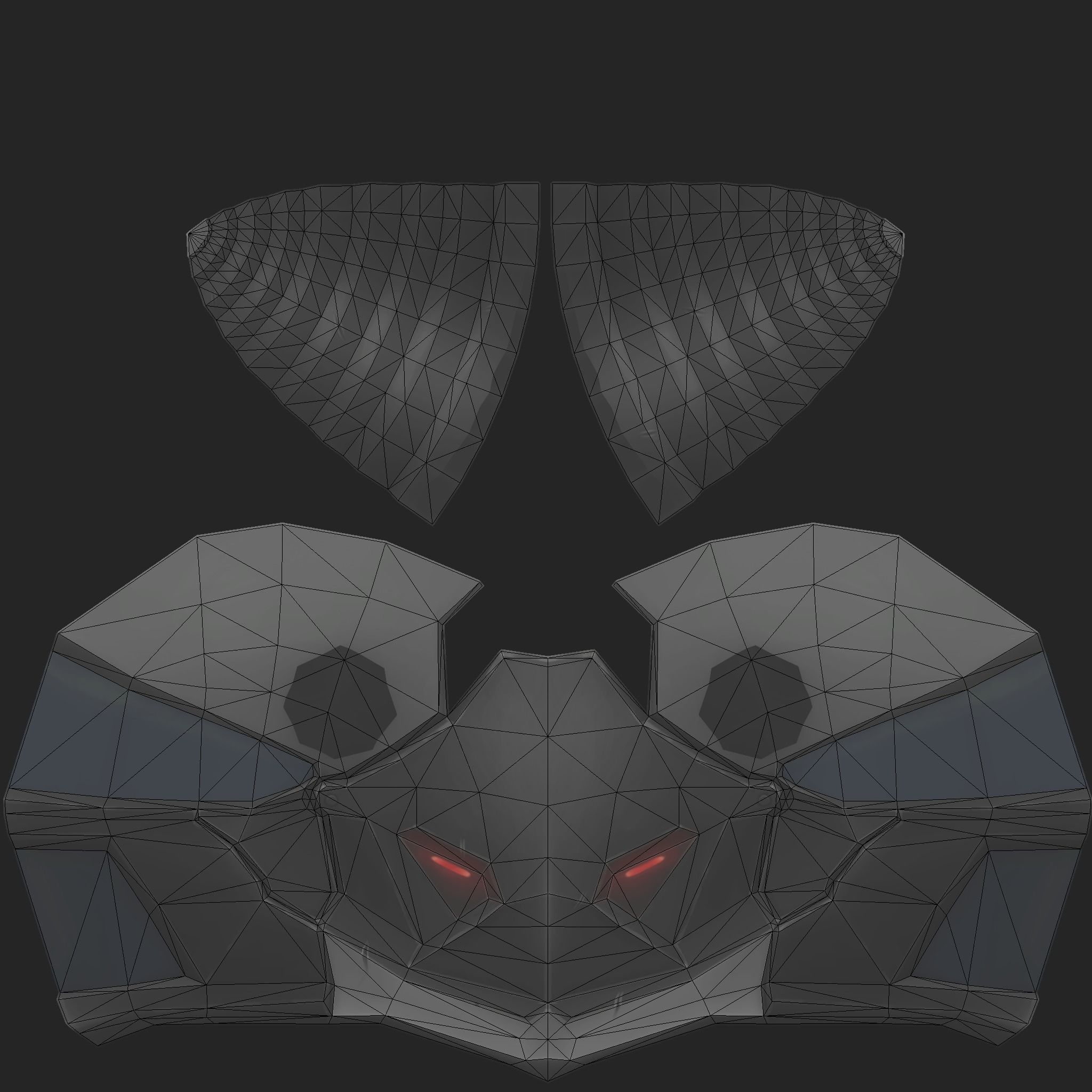 Handpaint Scifi Viking Helmet Low-poly 3D model_6