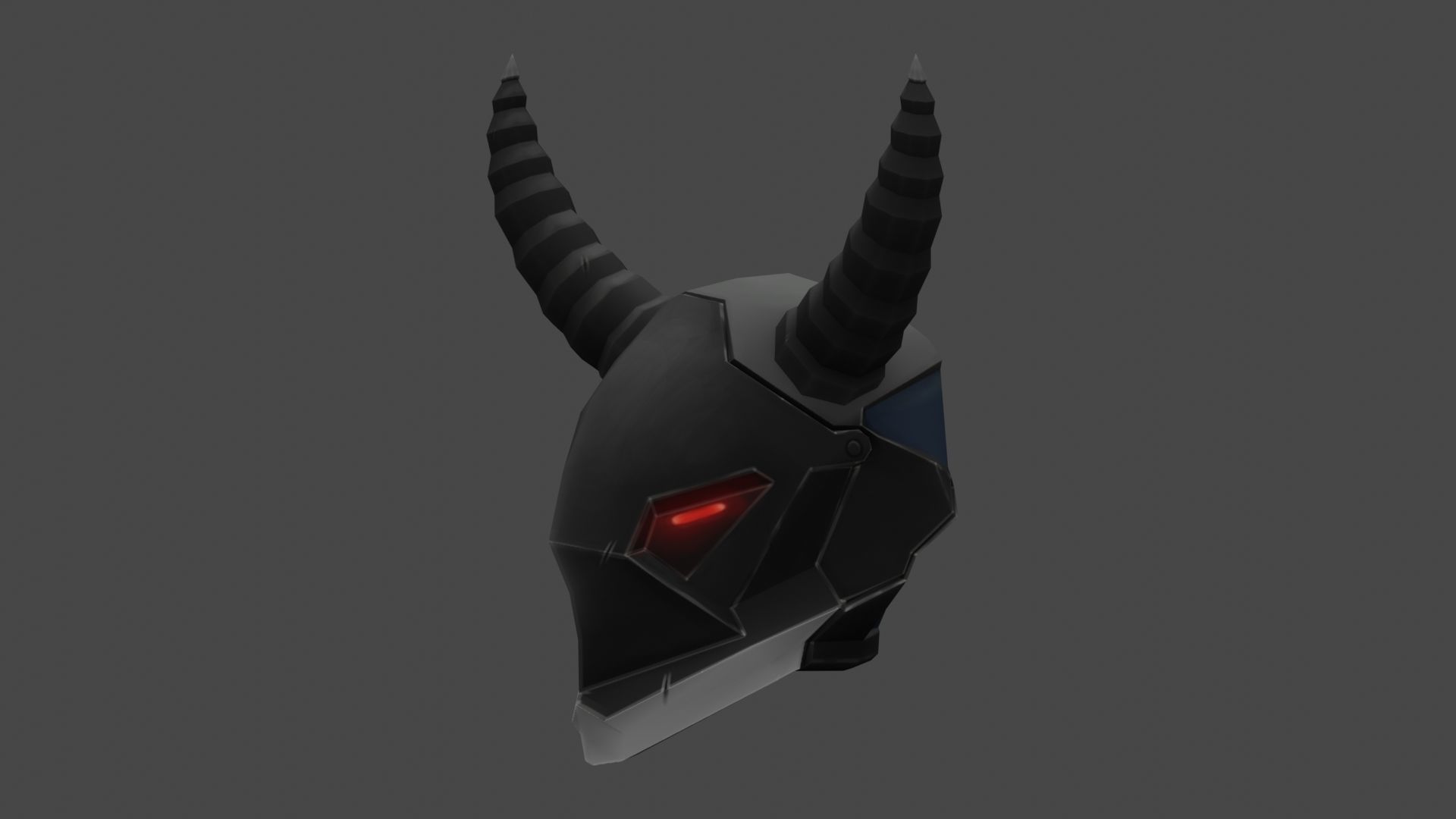 Handpaint Scifi Viking Helmet Low-poly 3D model_8