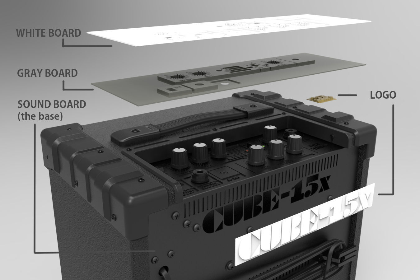Roland x15 CUBE amplifier 3D model_4