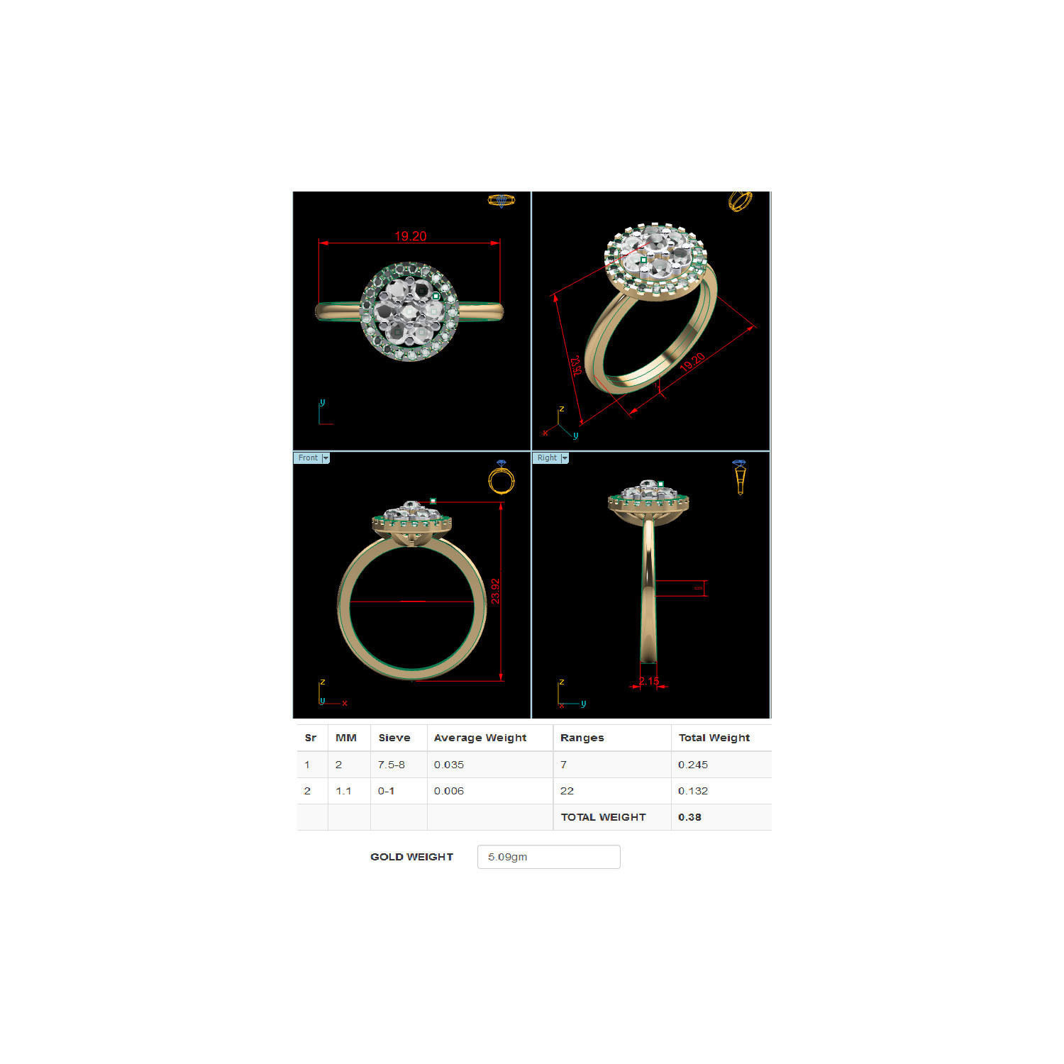 Women ring 3dm render detail 3D print model 3D print model_6