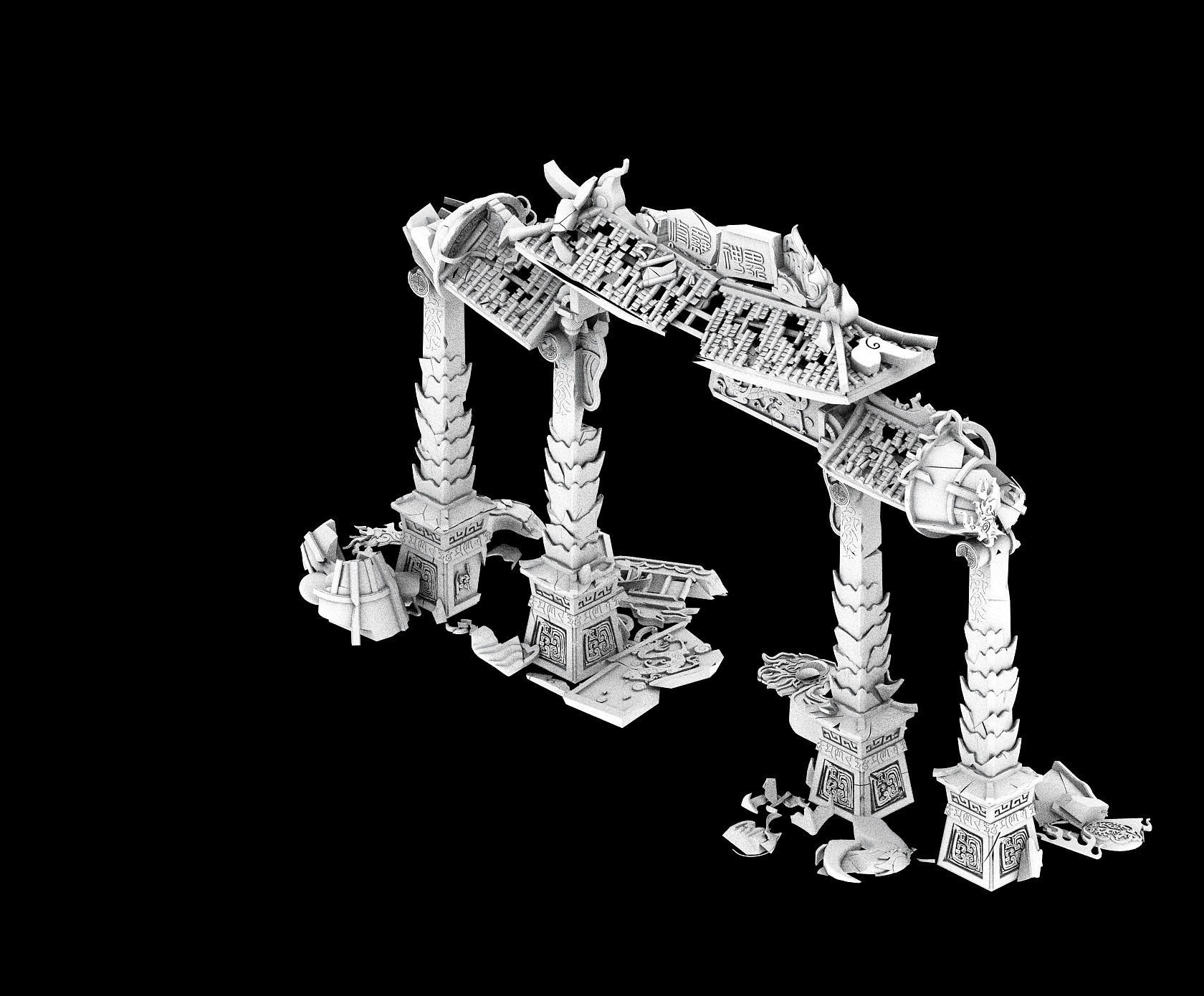 Shura Celestial Realm-Archway-Damaged 01 3D model_3