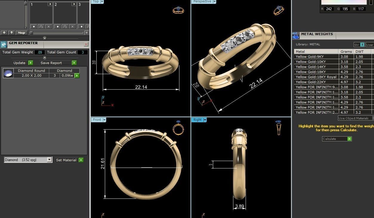 Women ring 3dm render detail 3D print model 3D print model_7