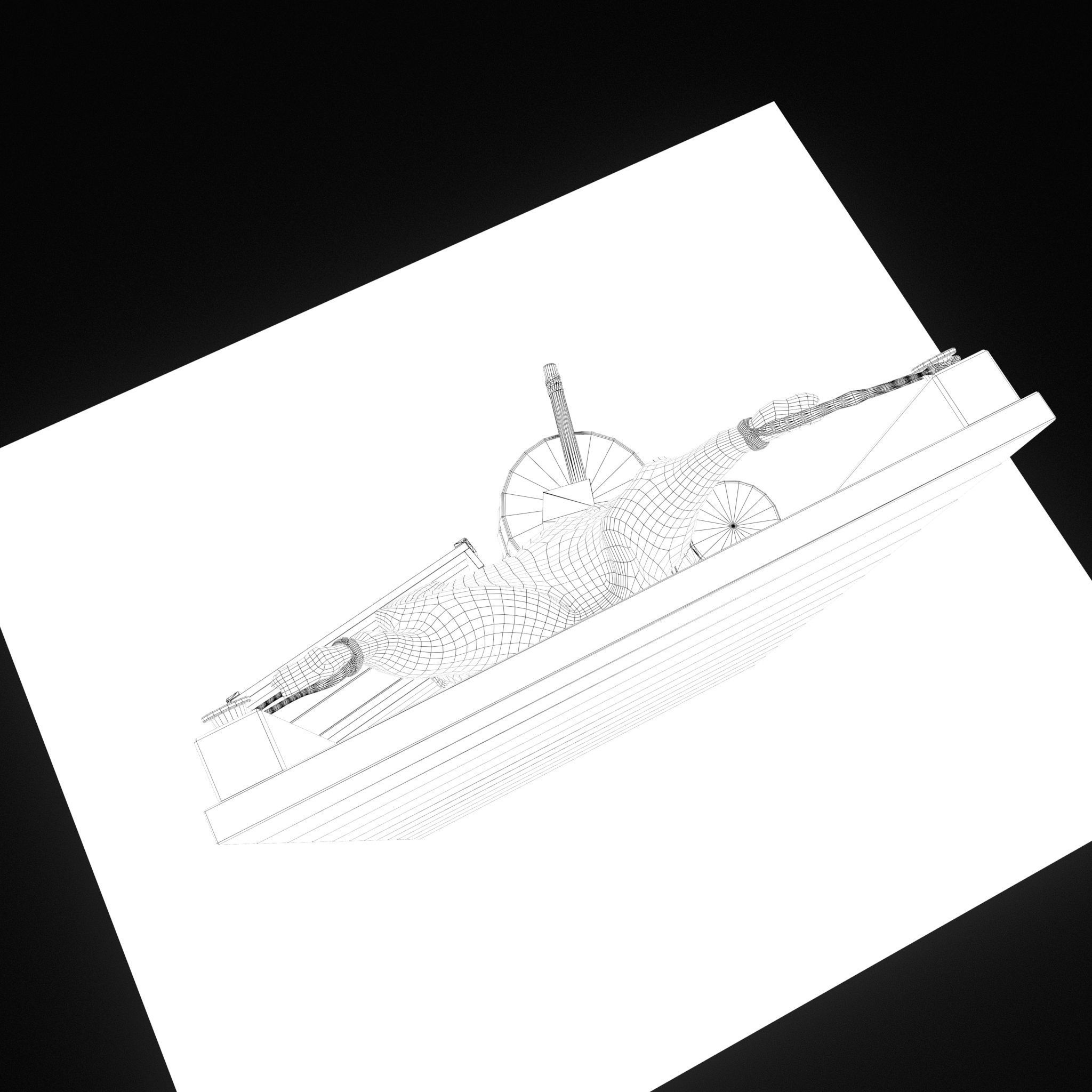 Medieval Meat Stall Low-poly 3D model_36